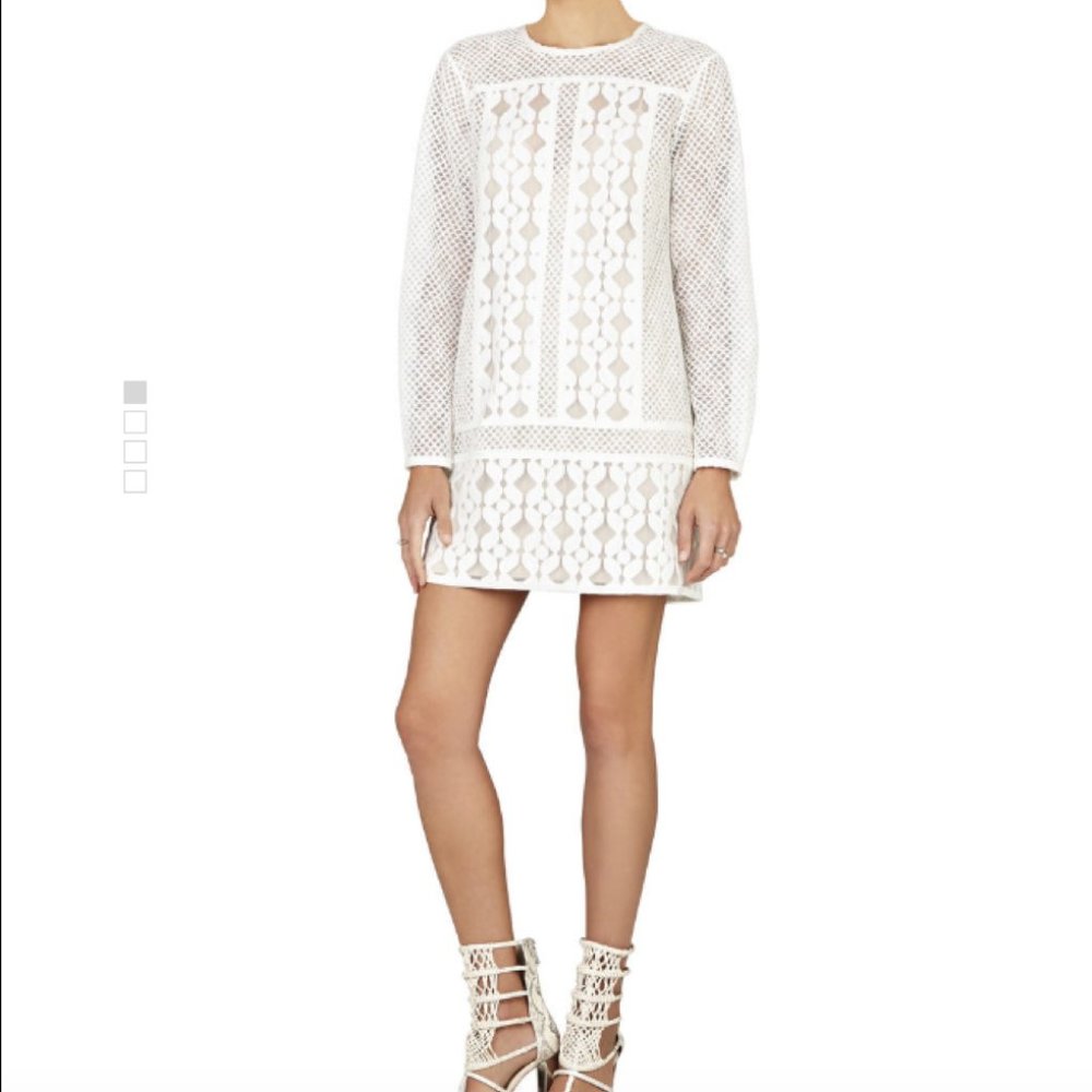 NWT BCBGMAXAZRIA White/Off-White Lace Dress Sz S